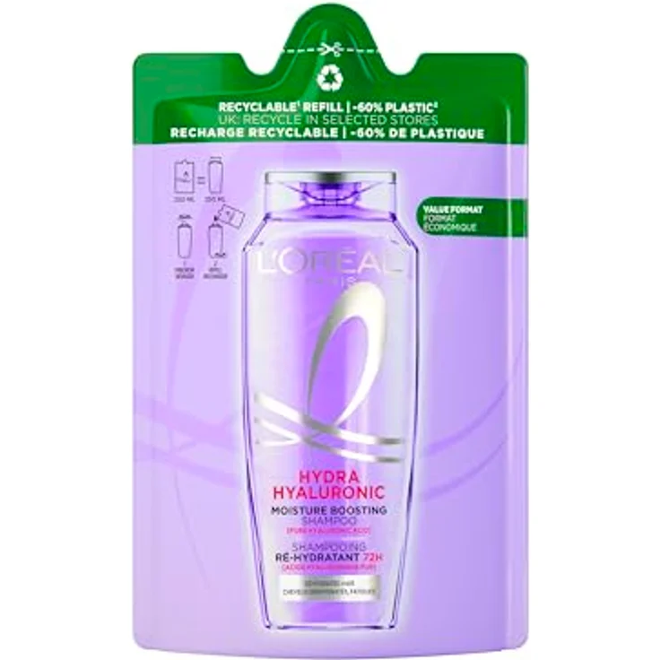 L’Oréal Paris Elvital Hydra Hyaluronic 72H Feuchtigkeits-Auffüllendes Shampoo, 250 ml für trockenes Haar – Bild 1