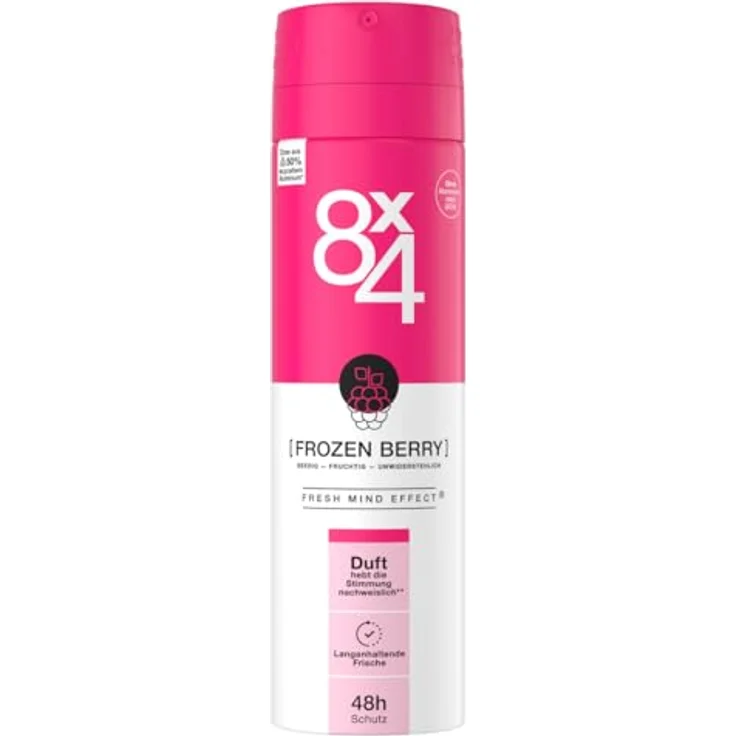 Hidrofugal 8X4 Frozen Berry Deospray, Deodorant mit fruchtig-floralem Duft, erfrischendes Deo ohne Aluminium (ACH) mit 48h Schutz (150 ml) – Bild 5
