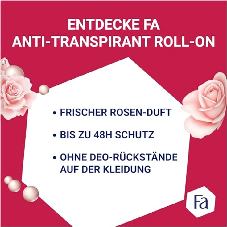 Fa Deo Roll on Active Pearls, Anti Transpirant 48h Schutz, 50ml – Bild 3