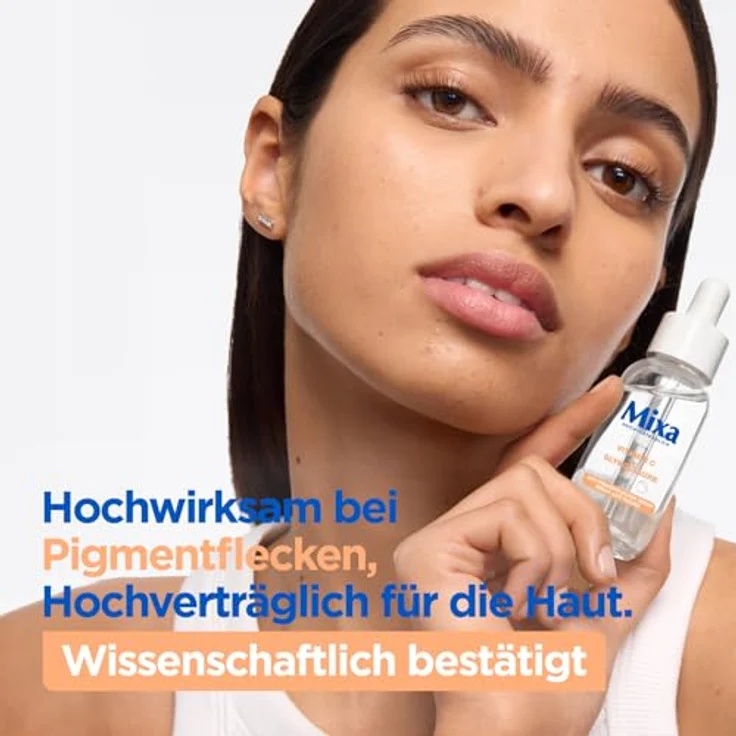 Mixa Anti-Pigmentflecken Serum, Für ungleichmäßige, fahle und sensible Haut mit Vitamin C und Niacinamid, LSF 20, Hypoallergen, 30 ml – Bild 2