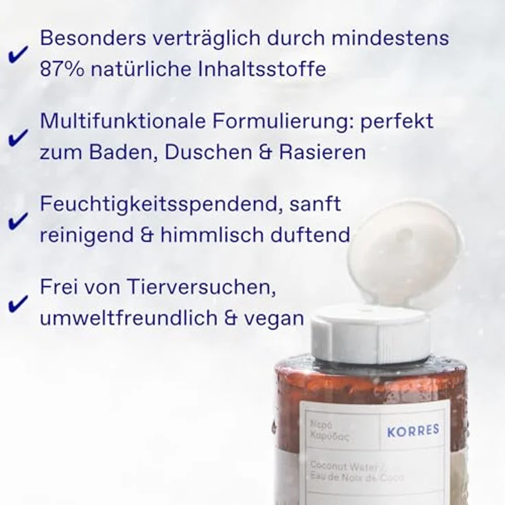 KORRES JASMINE Revitalisierendes Duschgel 250 ml mit Aloe-Extrakt und Weizenproteinen, subtiler Jasminduft – Bild 2