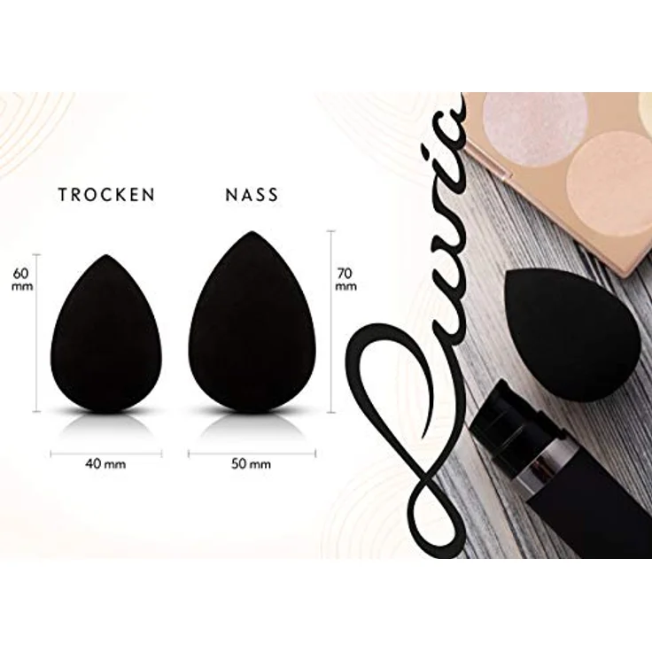 Luvia Cosmetics Make-up Schwamm Make-up Blending Sponge Set-Black, 2 tlg. – Bild 5