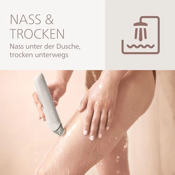 Philips Lady Shaver Series 8000, Elektrorasierer für nasse und trockene Anwendungen, kabellos mit 3 Aufsätzen und Trimmeraufsatz – Bild 6