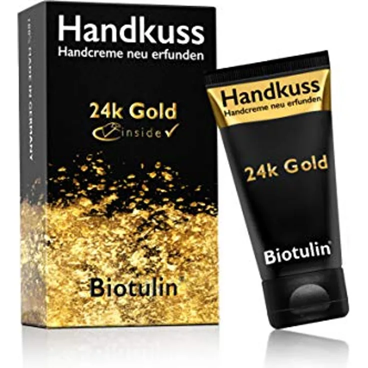 Biotulin Handkuss Handcreme 50 ml, mit Biotulin und 24k Gold, für strahlend schöne und glatte Hände