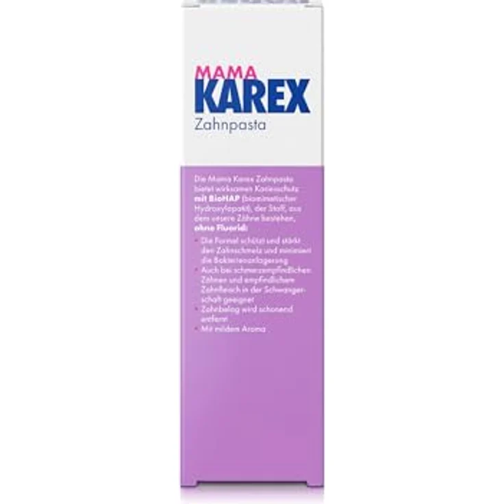 Karex Mama KAREX Zahnpasta - 75 ml - Kariesschutz für werdende und stillende Mütter, ohne Fluorid, sanfte Formel mit BioHAP – Bild 3