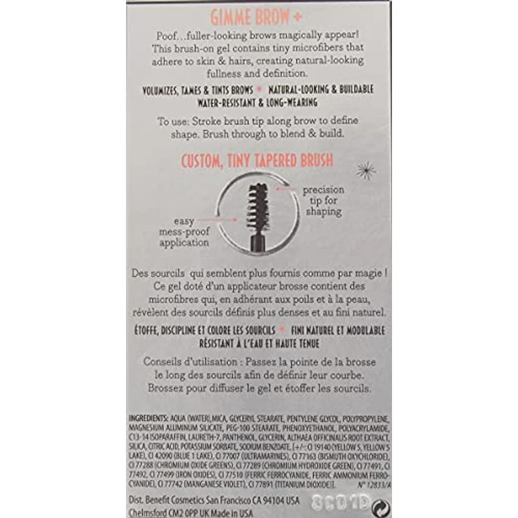 Benefit gimme Brow Volumizing Fiber gel 3 g 1 Cool Light Blonde – Bild 3