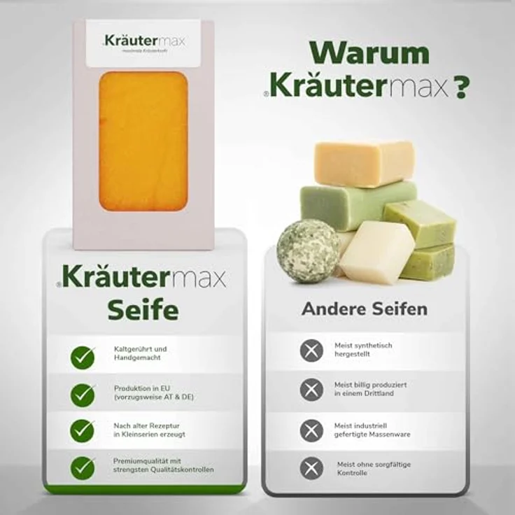 Kräutermax Ringelblumen Seife 1 x 100 g, Handgemacht, Kaltgerührt, Premiumqualität - Naturweiß – Bild 3