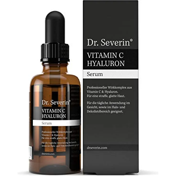 Dr. Severin® 50ml Ultra Serum: Vitamin C Hyaluron Serum Hochkonzentriert I Anti-Falten Booster Mit Hochmolekularer Hyaluronsäure I Vor Dem Ausgehen Anwenden