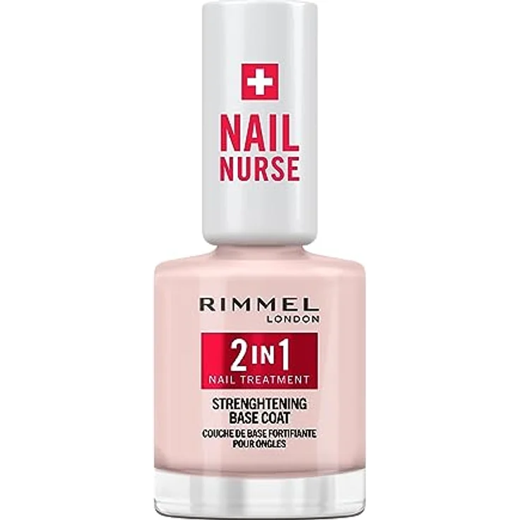 Rimmel London NAIL NURSE 2 IN 1 nail treatment & Base Coat 12 ml, Vegan mit Amethyst und Sellerieextrakt, schnelltrocknend – Bild 1