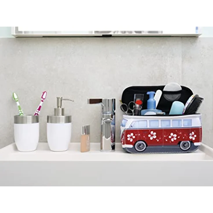 VW Bulli T1 Neopren 3D Universaltasche rot hibiskus – Bild 8