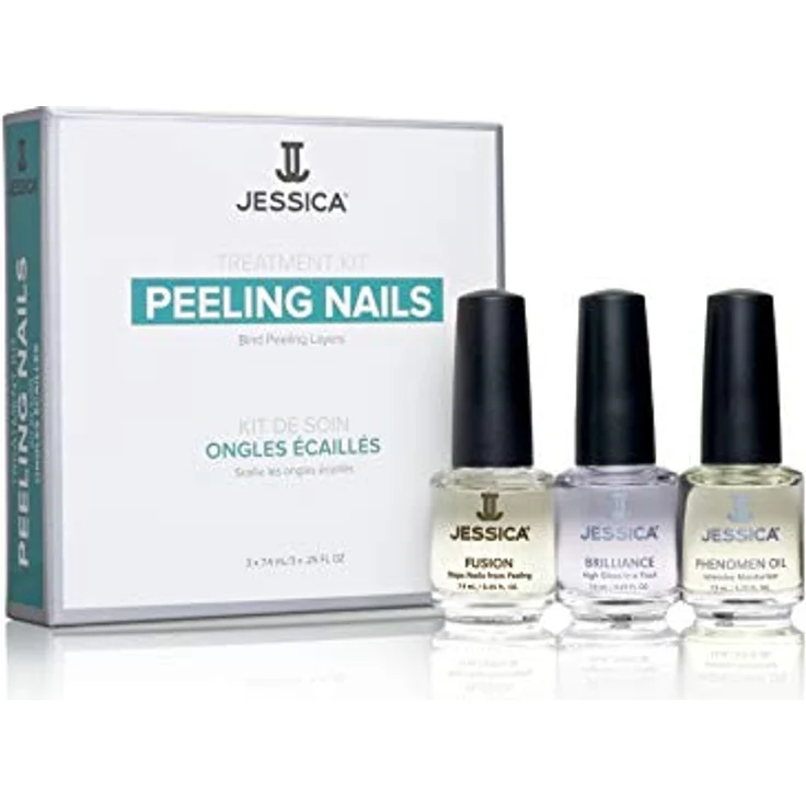 Jessica Cosmetics Nail Solutions Kit Peeling, 3x 7,4ml, Nagellacke mit hautpflegenden Inhaltsstoffen
