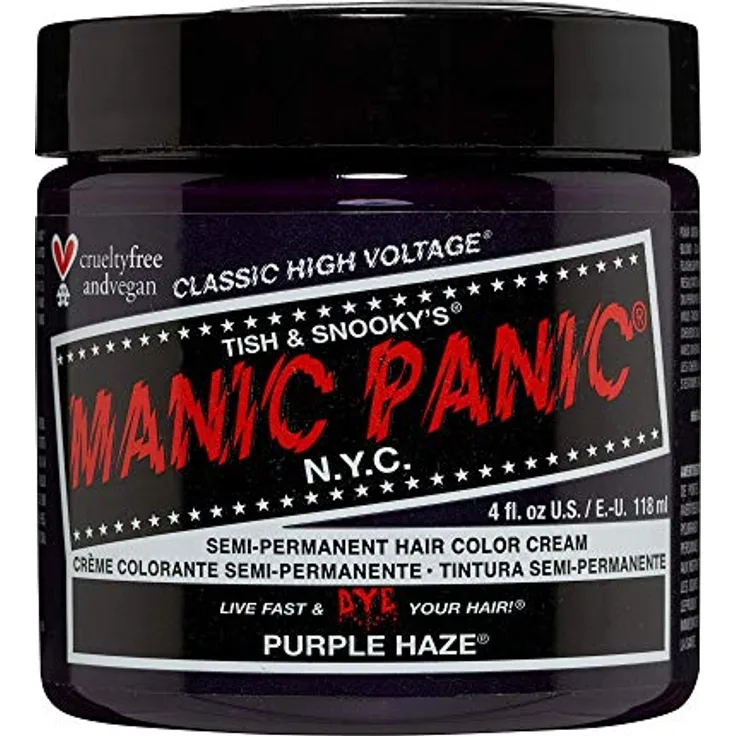 Manic Panic Purple Haze Classic Creme, Vegan, Cruelty Free, Semi Permanent Hair Dye 118ml