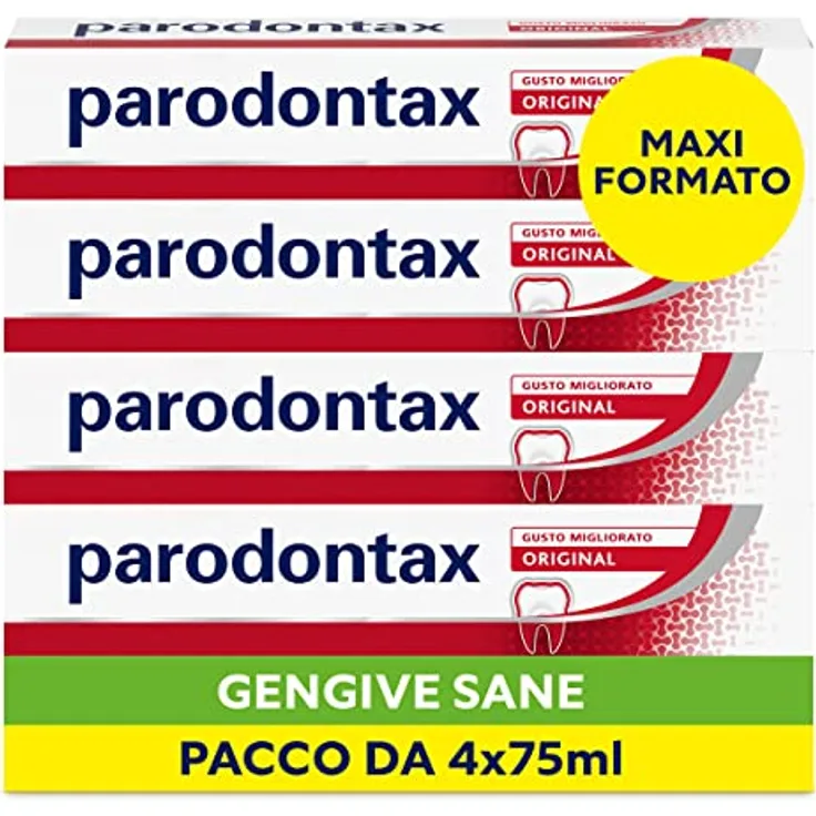 Parodontax Original Zahnpasta für gesundes Zahnfleisch und starke Zähne, täglicher Gebrauch, frischer Atem, verbesserter Geschmack, 4 x 75 ml
