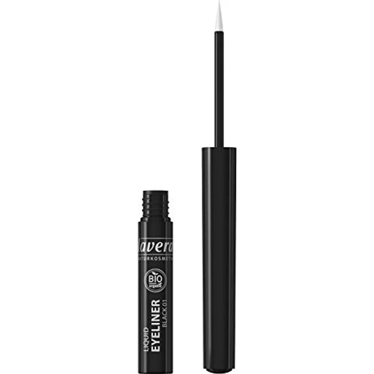 lavera Liquid Eyeliner - Black 01 - Für einen ausdrucksstarken Blick - Perfekter Lidstrich - Vegan - Naturkosmetik - Natural Make-up - Bio Pflanzenwirkstoffe - 100% natürlich 3er Pack (3x 2.8 ml) – Bild 1