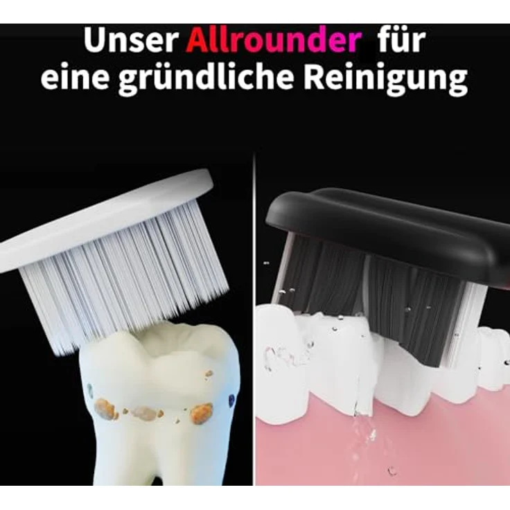 Zahnheld Gero Bürstenköpfe Medium elektrische Schallzahnbürste schwarz 3 Stück – Bild 3