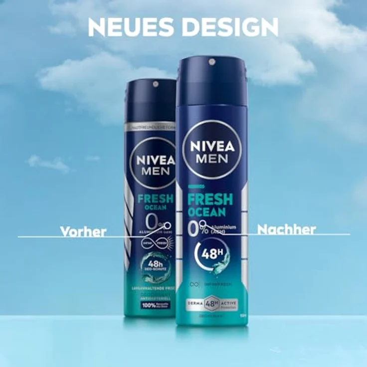 NIVEA MEN Fresh Ocean Deospray, Aluminiumfreies Deo mit 48h Schutz, INFINIFRESH Formel und frischem Meeresduft, 150 ml – Bild 5
