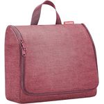 REISENTHEL® toiletbag XL twist, Kosmetiktasche in maroon mit Haken zum Aufhängen und abnehmbarem Spiegel, wasserabweisend, 4l Volumen