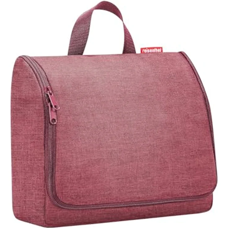 REISENTHEL® toiletbag XL twist, Kosmetiktasche in maroon mit Haken zum Aufhängen und abnehmbarem Spiegel, wasserabweisend, 4l Volumen – Bild 1