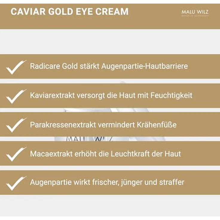 Malu Wilz Kosmetik Caviar Gold Eye Cream 15 ml – Bild 4