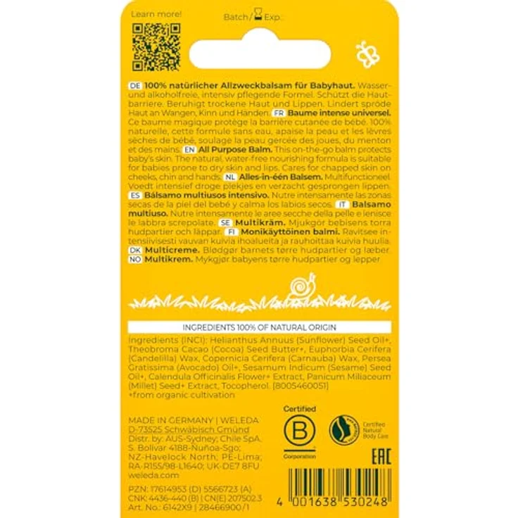 Weleda Calendula Zauberbalsam, Allzweckbalsam für Gesicht & Körper, 25g, naturkosmetisch, für trockene Haut & Lippen, auch für Babys geeignet – Bild 2