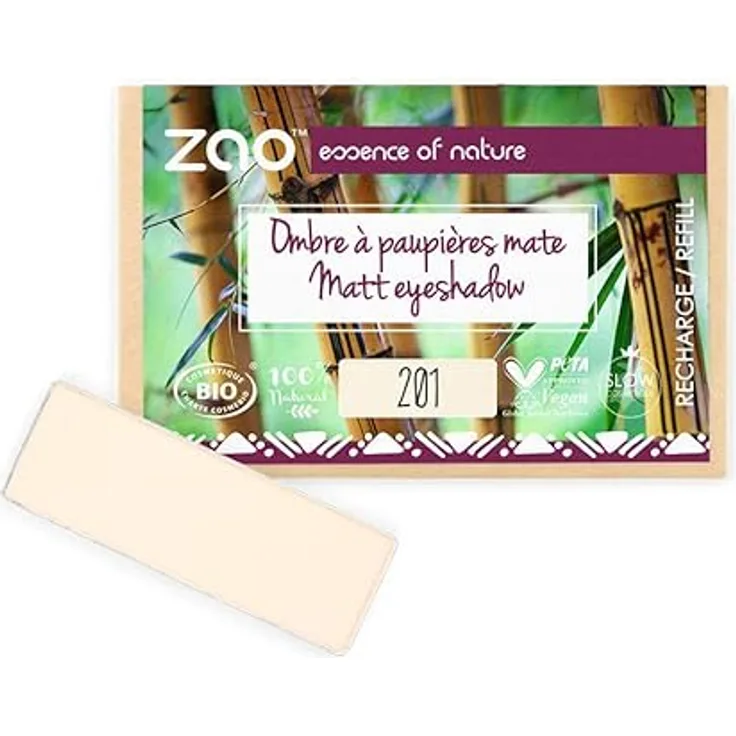 Zao Matt Eyeshadow Refill, Lidschatten für Damen, 1,3 g, in natürlichen Farben mit erstklassiger Deckkraft und hervorragendem Halt