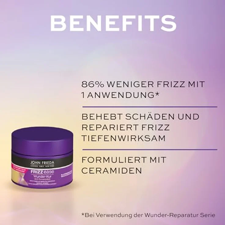 John Frieda Frizz Ease Wunder-Kur Für Widerspenstiges Haar Tiefenwirksame Haarkur 250 ml – Bild 5