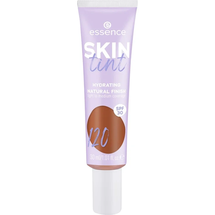 Essence SKIN Tint Foundation 30 ml, leichte bis mittlere Deckkraft mit LSF 30, veganer Formel