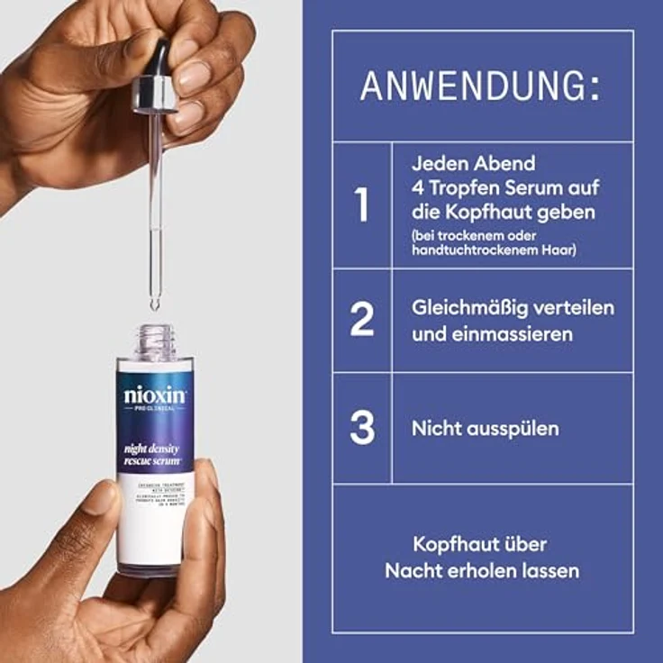 Nioxin Night Density Rescue Serum – Haarpflege für kräftigeres Haar & optimales Haarwachstum – mit Ingwer & Koffein (70 ml) – Bild 5