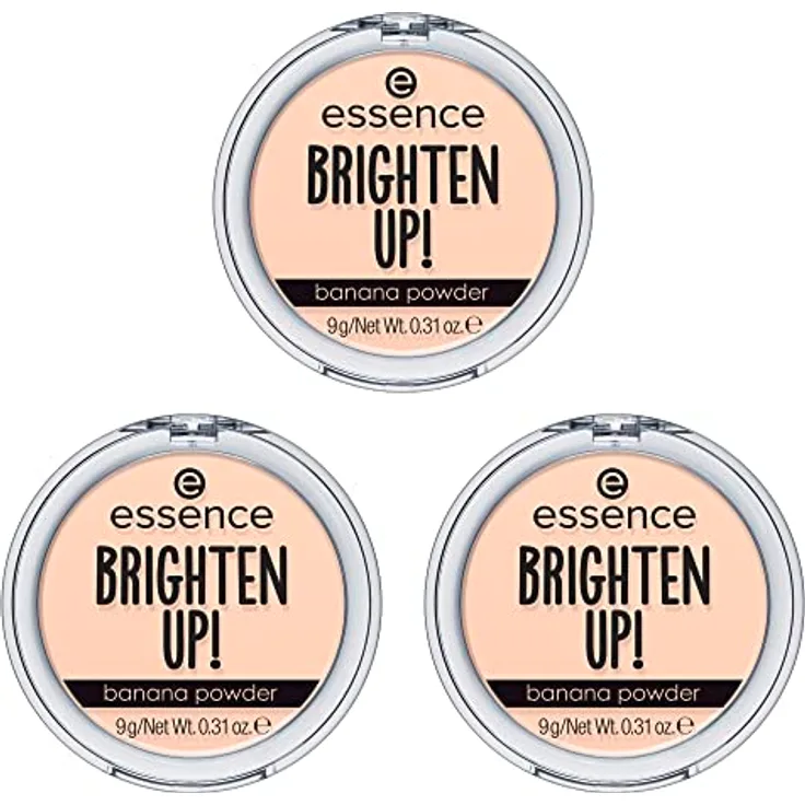 essence BRIGHTEN UP! banana powder Nr. 20, gelb, mattierend, vegan, ölfrei, 3er Pack (3x9g)