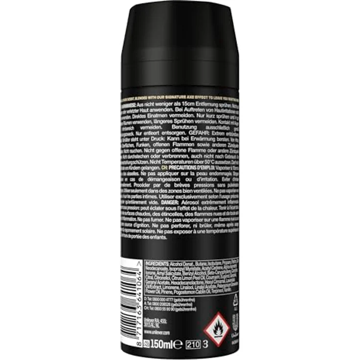 Axe Deodorant BodyVaporisateur Moschus Anti Transpirant für den Mann 150 ml – Bild 5