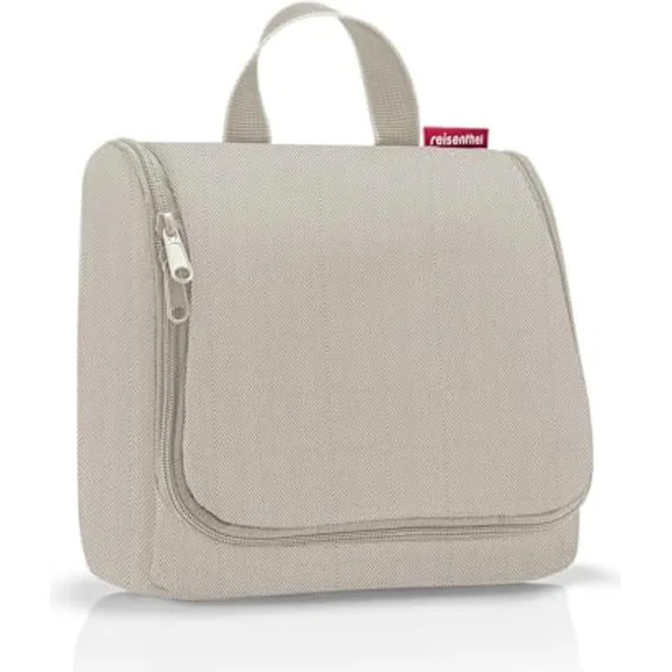reisenthel toiletbag Herringbone Sand - praktischer Kulturbeutel mit Haken, wasserabweisendes Material