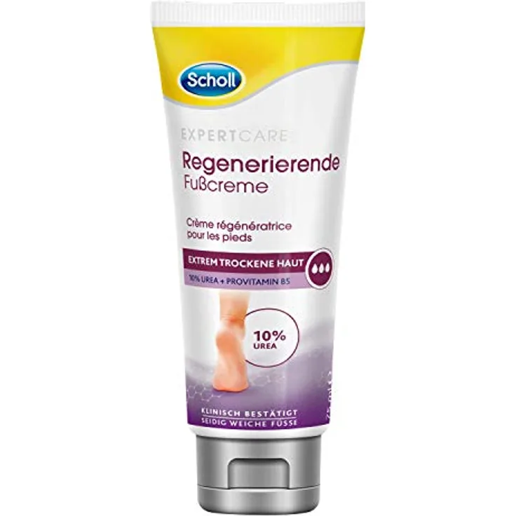 Scholl Expertcare Intensiv regenerierende Fußcreme mit 10% Urea - für sehr trockene und rissige Haut - mit Urea und Provitamin B5 - Hautverträglichkeit dermatologisch getestet - 75 ml