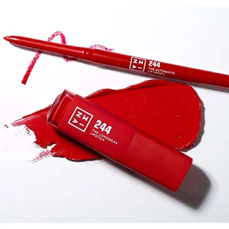 3INA The Longwear Lipstick Lippenstift, matte Farbe mit bis zu 12 Stunden Halt, 6 ml, Nr. 244 - Red – Bild 5