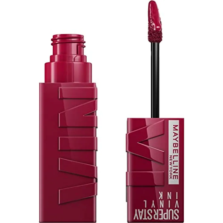 Maybelline New York flüssiger Lippenstift, Liquid Lipstick mit 16 Stunden Halt und glänzendem Finish, Super Stay Vinyl Ink, Nr. 30 Unrivaled, 4,2 ml