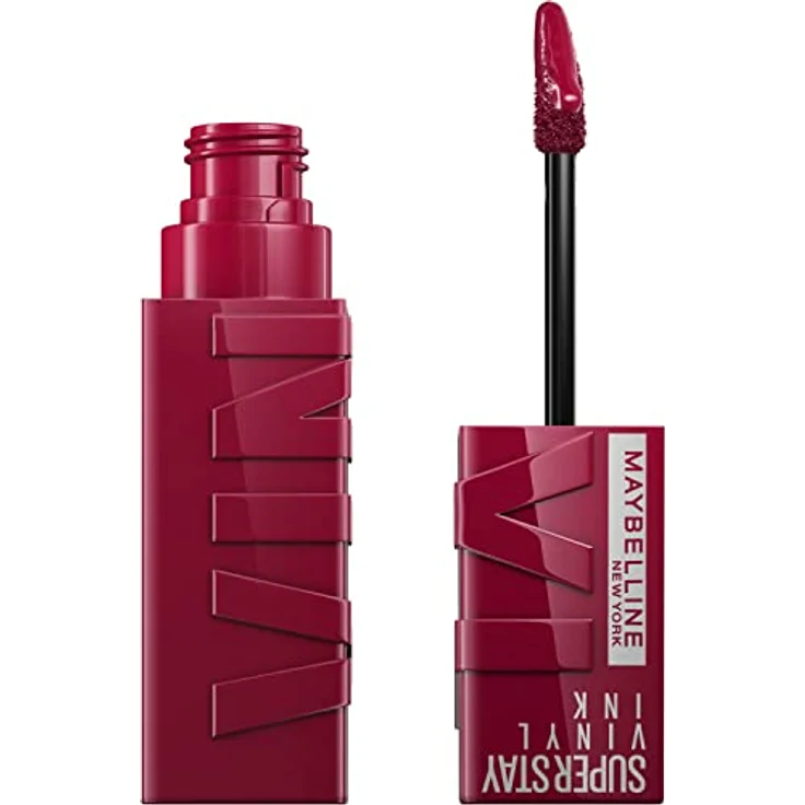 Maybelline New York flüssiger Lippenstift, Liquid Lipstick mit 16 Stunden Halt und glänzendem Finish, Super Stay Vinyl Ink, Nr. 30 Unrivaled, 4,2 ml – Bild 1