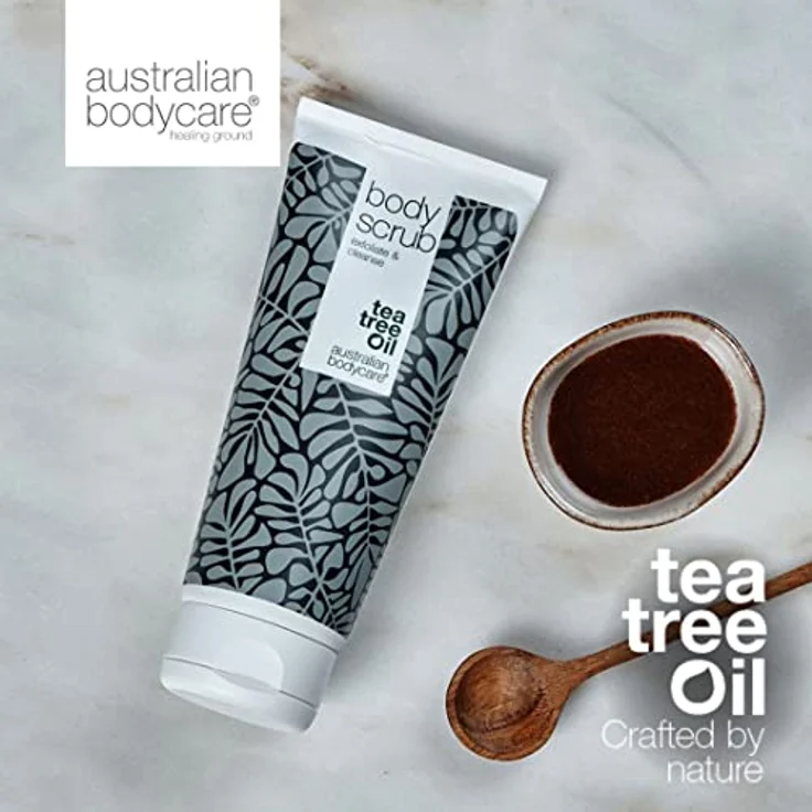 Australian Bodycare 3x Körperpeeling 200ml mit Teebaumöl | Gegen Pickel, unreine Haut, eingewachsene Haare, Reibeisenhaut und Erdbeerbeine | 100% natürlich und vegan | Dermatologisch getestet – Bild 4