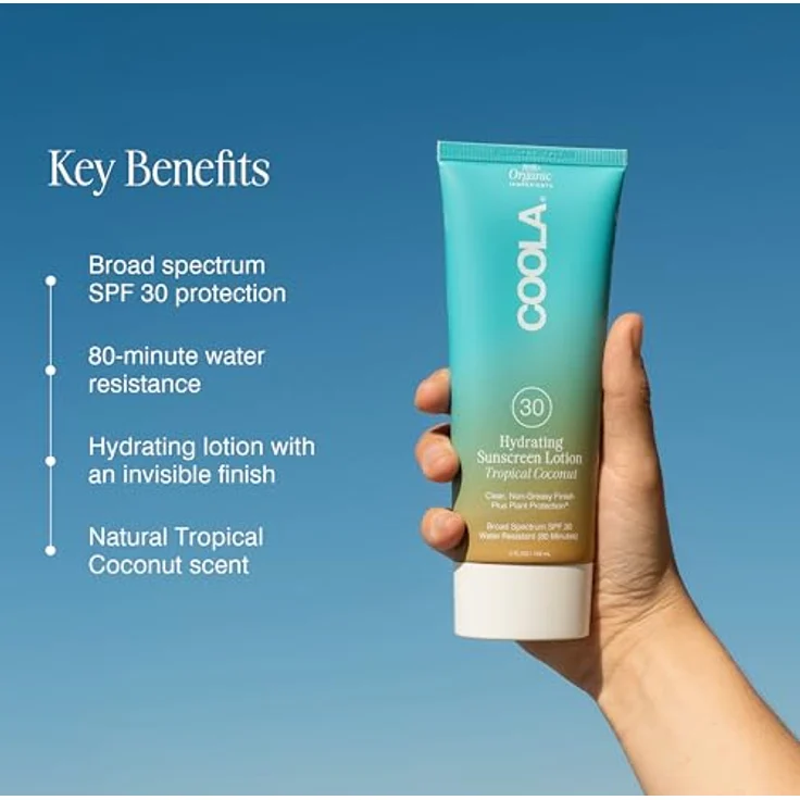 COOLA Classic Body Sunscreen Lotion SPF 30, Tropical Coconut, 148ml, Natürlicher Kokosnuss-Duft, Breitspektrum LSF 30 UVA/UVB-Schutz, 80 Minuten wasserfest – Bild 4