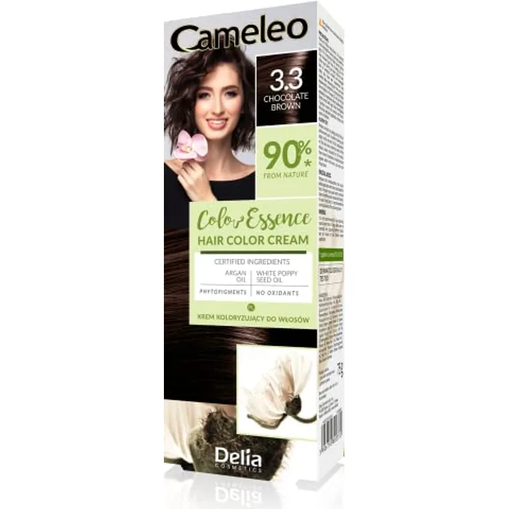 Cameleo - Color Essence - Färbecreme - Schokoladenbraun - Färbung "TON IN TON". - Wirkung bis zu 8 Waschgänge - Natürliche, tiefe Farbe - Farbauffrischung - Pflege - Weißer Mohn und Arganöl - 75g