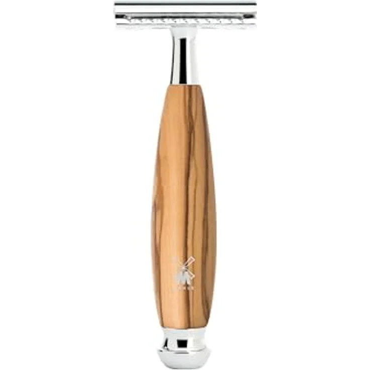 Mühle Rasierhobel (R 330 SR) mit geschlossenem Kamm, Olivenholz Griff – Bild 2