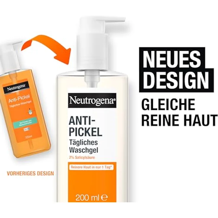 Neutrogena Anti-Pickel Anti-Pickel Tägliches Waschgel Gesichtsreinigungsgel 200 ml mit reinigender Wirkung gegen Hautunreinheiten – Bild 3