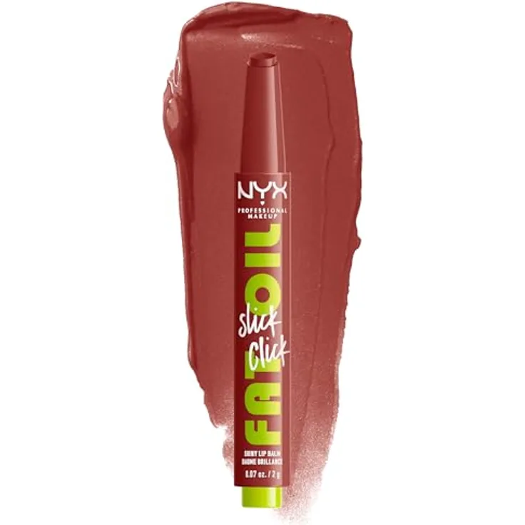 NYX Professional Makeup Fat Oil Slick Click, tönender Lippenbalsam, Farbton 04 Going Viral, 2 g, vegan, feuchtigkeitsspendend, hochglänzend