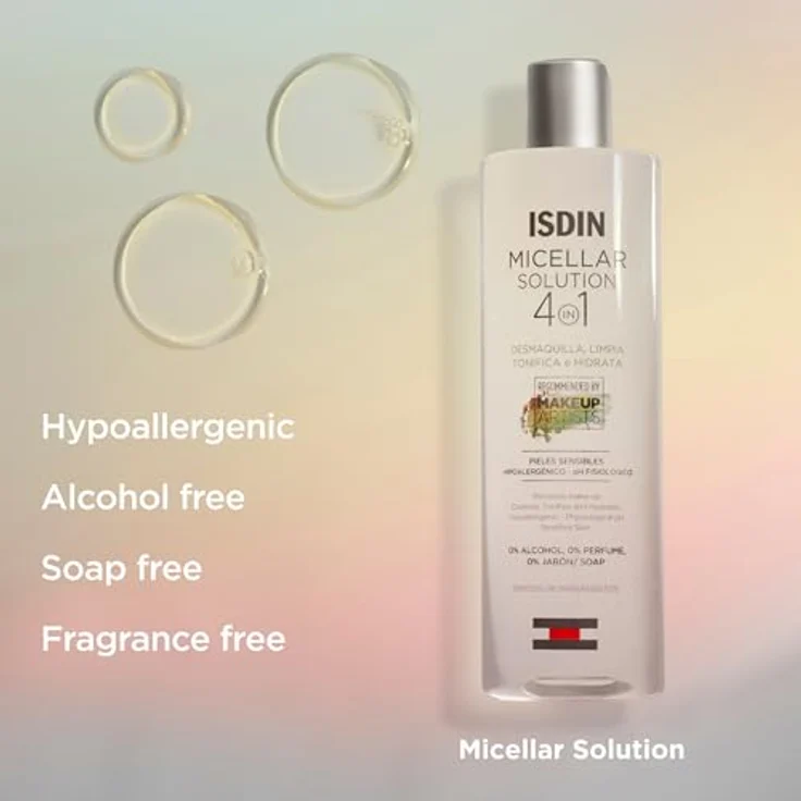 ISDIN Micellar Solution 4-in-1 Mizellenwasser (400ml) | entfernt Make-up, reinigt, tonifiziert und spendet Feuchtigkeit – Bild 4