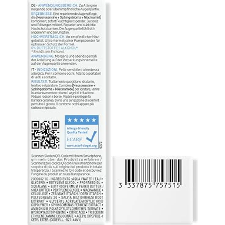 La Roche-Posay Toleriane Dermallergo Augen Augencreme 20 ml – Bild 8