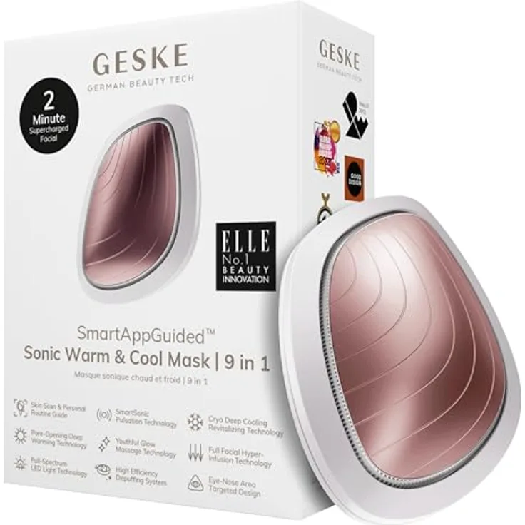 Geske Soniczny Massagegerät Cool & Warm 9in1 mit App, Gesichtsmaske in Starlight, 1 ml
