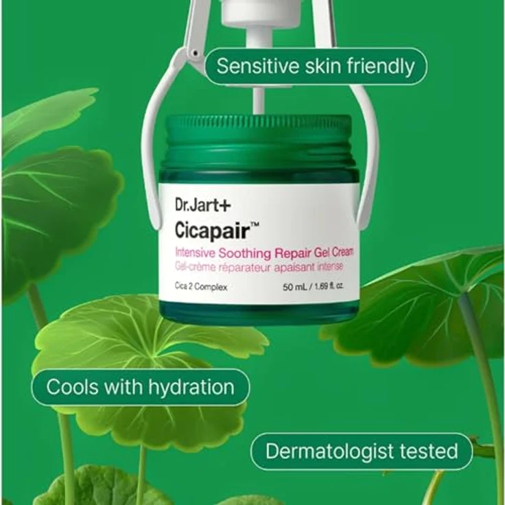 Dr. Jart+ Cicapair Beruhigende Gel-Creme für Unisex, 76,5 g - Vegane Gesichtscreme mit beruhigender Formel, Feuchtigkeitsspendend & Leichte Gel-Textur – Bild 3