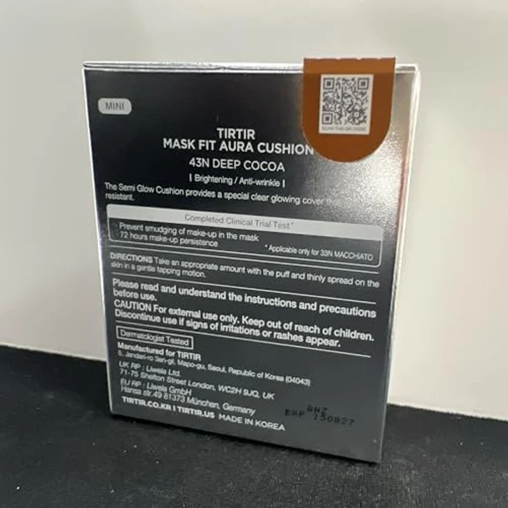 TIRTIR Mask Fit Aura Cushion Mini, feuchtigkeitsspendendes Make-up mit Hyaluronsäure, Farbton 43N Deep Cocoa, 4.5 g – Bild 8
