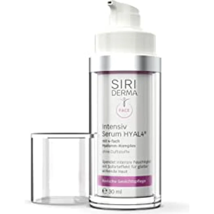 SIRIDERMA Basisches Intensiv-Serum Hyal4 | Ohne Duftstoffe | 30 ml | Veganes Feuchtigkeitsserum | Mit Hyaluron und Rosenwasser – Bild 2