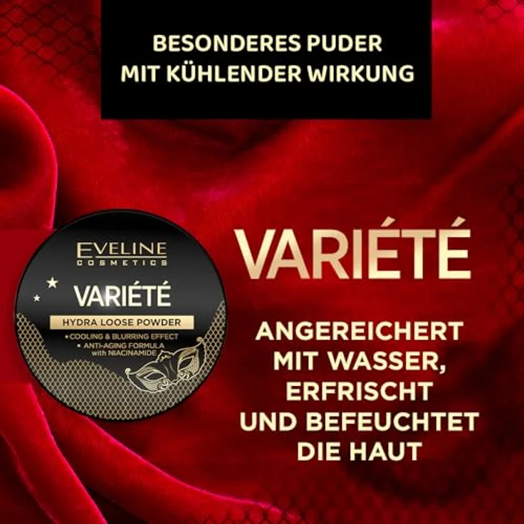Eveline Cosmetics Varieté Kühlendes Loses Puder mit Anti-Aging-Komplex, 5g, Wasserbasierte Formel, Feuchtigkeitsspendend und Erfrischend – Bild 2