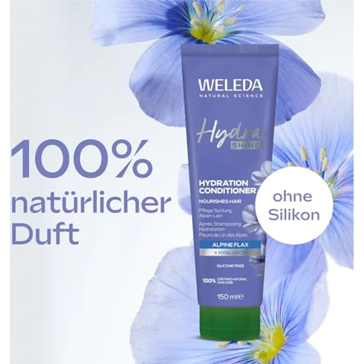 Weleda HydraShine, feuchtigkeitsspendender Conditioner 150 ml, nährt und pflegt das Haar, erleichtert das Kämmen, bewahrt brillanten Glanz – Bild 2