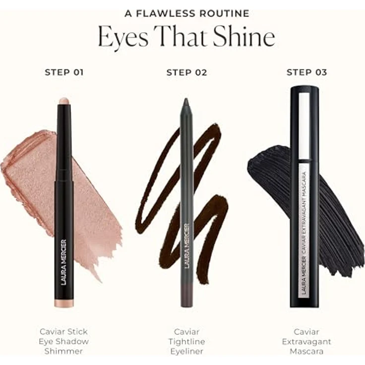 Laura Mercier Caviar Stick Eye Color Shimmer Lidschatten, 1,64 g, wasser- und schweißfest, Farbe Celestial Noir – Bild 8
